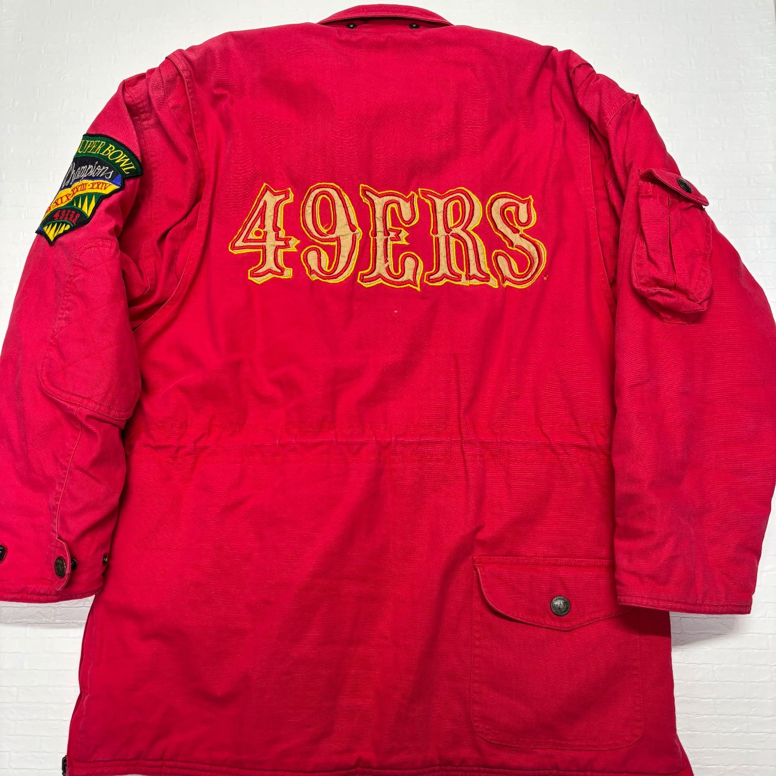 激レア 90s NFL 49ers スタジアムコート 赤 FIRST STRING 上位モデル