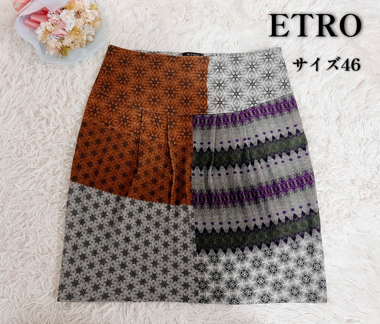 ETRO エトロ スカート 46 カシミヤ混 - メルカリ