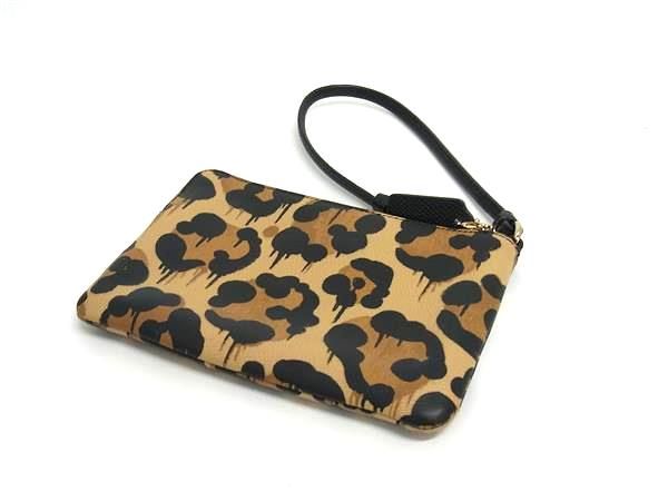 □美品□ COACH コーチ 64194 レザー レオパード 豹柄 リストレット