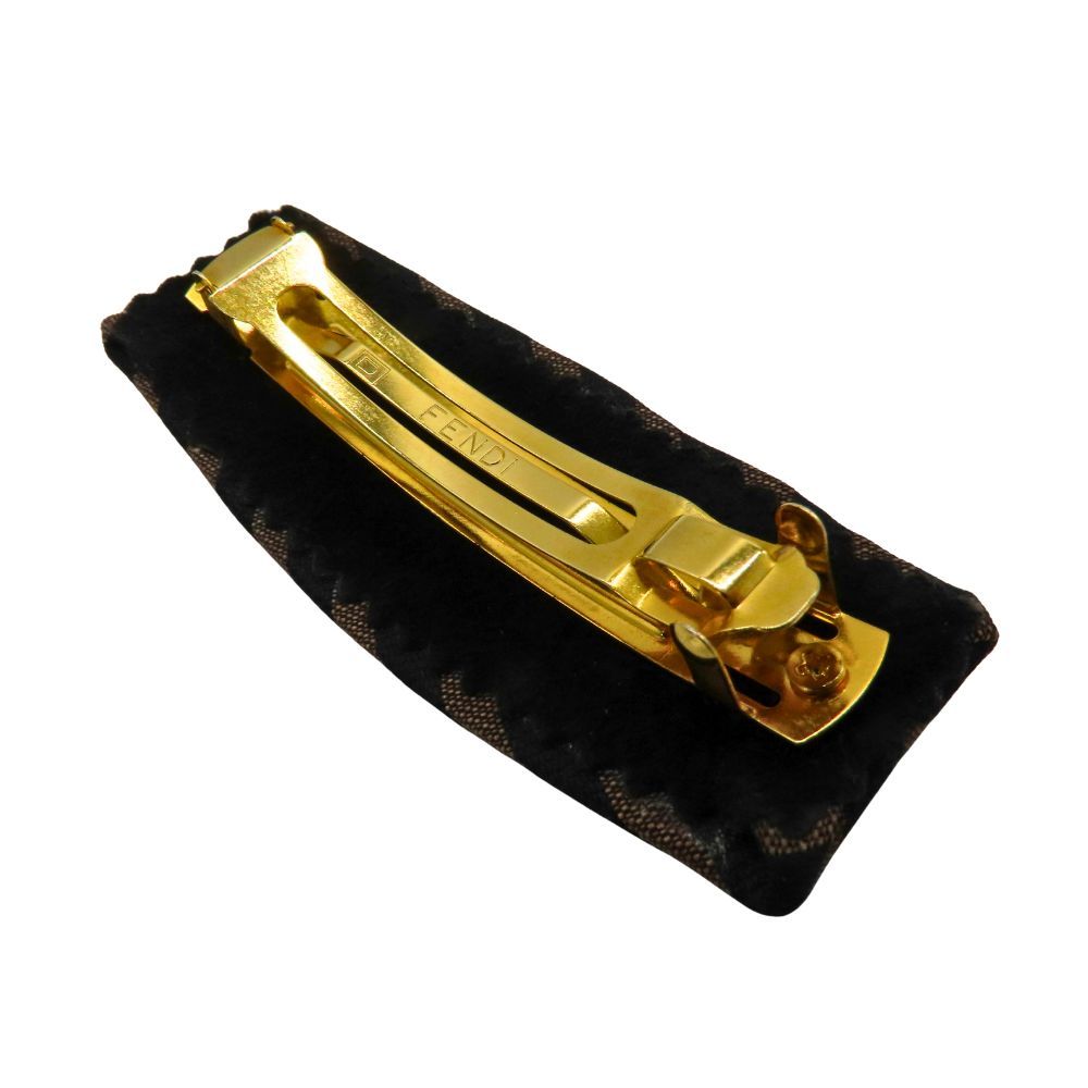 中古】FENDI フェンディ バレッタ ヘア アクセサリー ペカン柄 髪留め