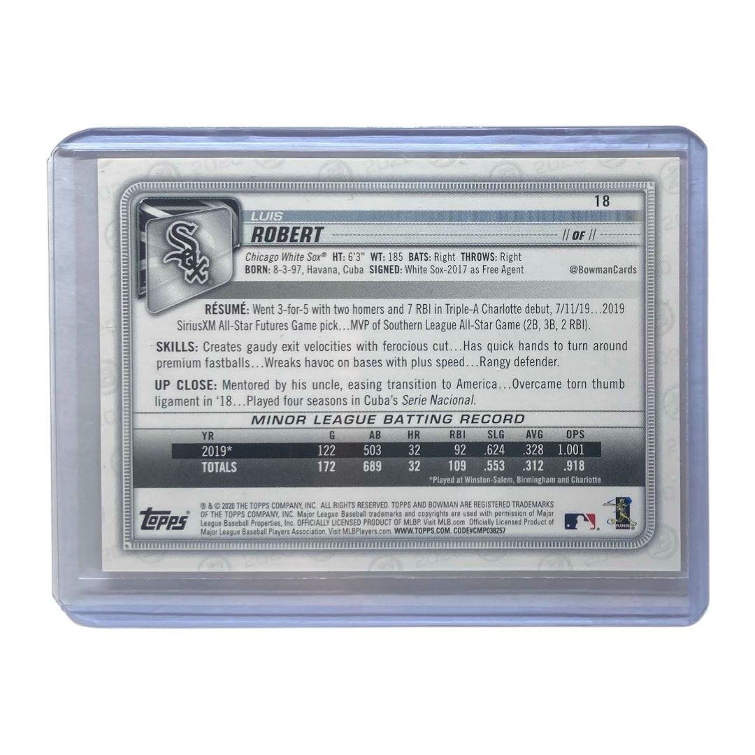 TOPPS MLBカード BOWMAN LUIS ROBERT CHICAGO WHITE SOX 75 18 IT 2