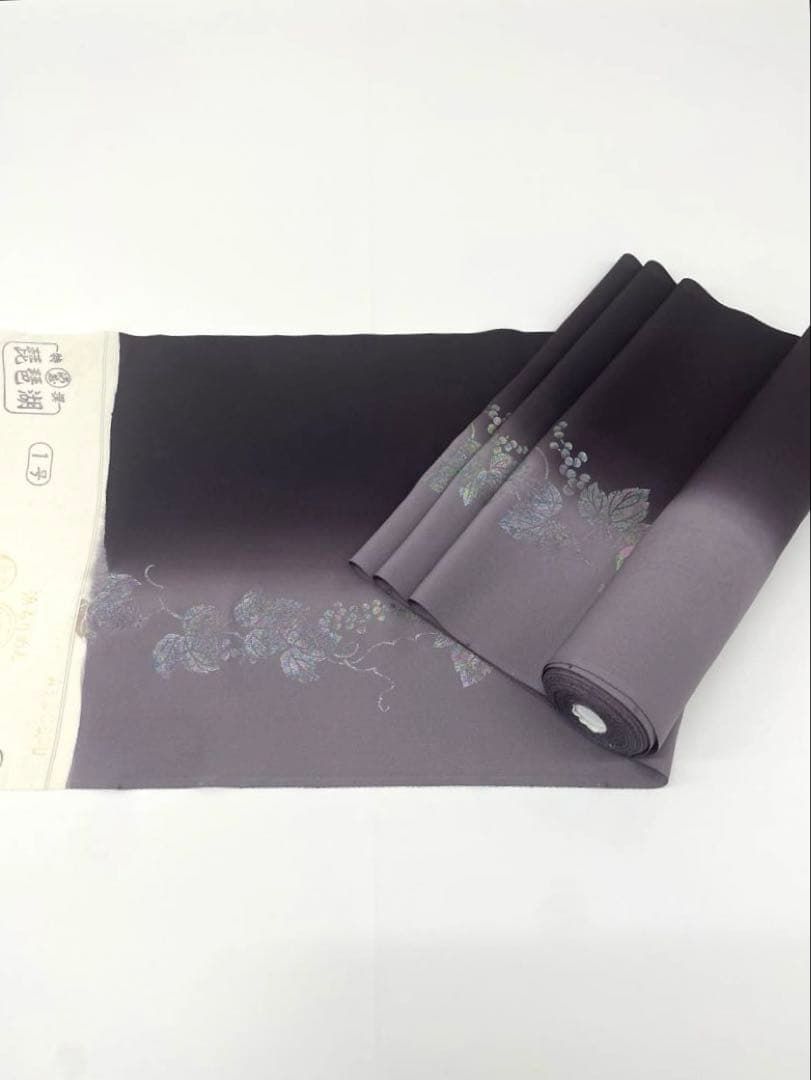 小紋 ラメ箔 葡萄 浜ちりめん グラデーション 琵琶湖 正絹 反物 T9232 