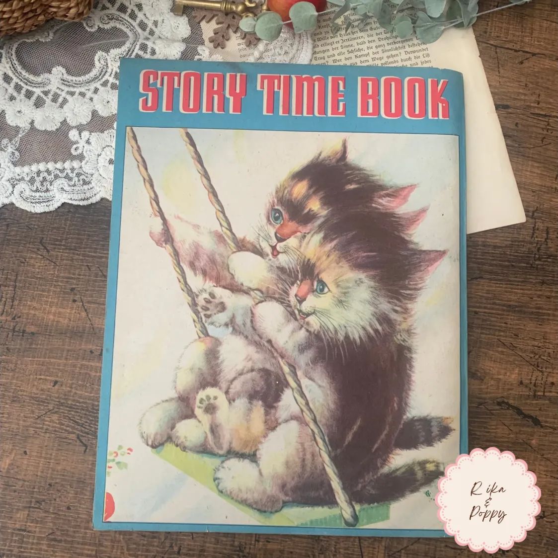 1941年ビンテージ可愛い写真の絵本　洋書ねこネコ猫ジャンクジャーナル古書　動物 メルカリ