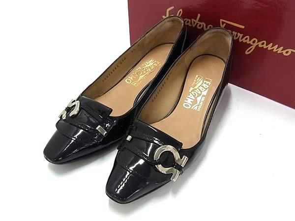 Salvatore Ferragamo フェラガモ ガンチーニ パテントレザー ヒール