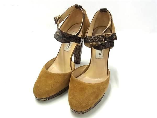 □極上□本物□美品□ JIMMY CHOO ジミーチュウ スエード×パイソン