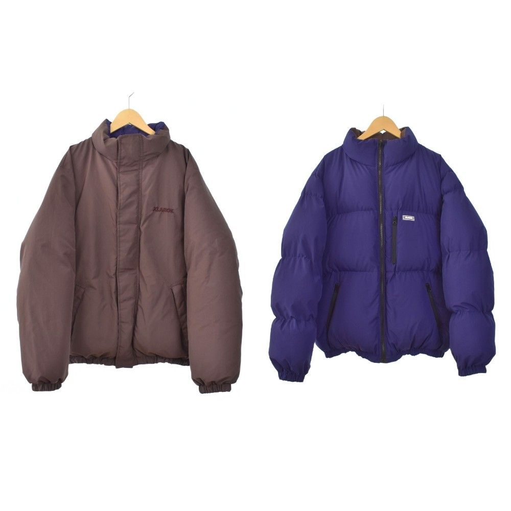 エクストララージ X-LARGE リバーシブル ダウンジャケット M 茶 ブラウン 青 ブルー
