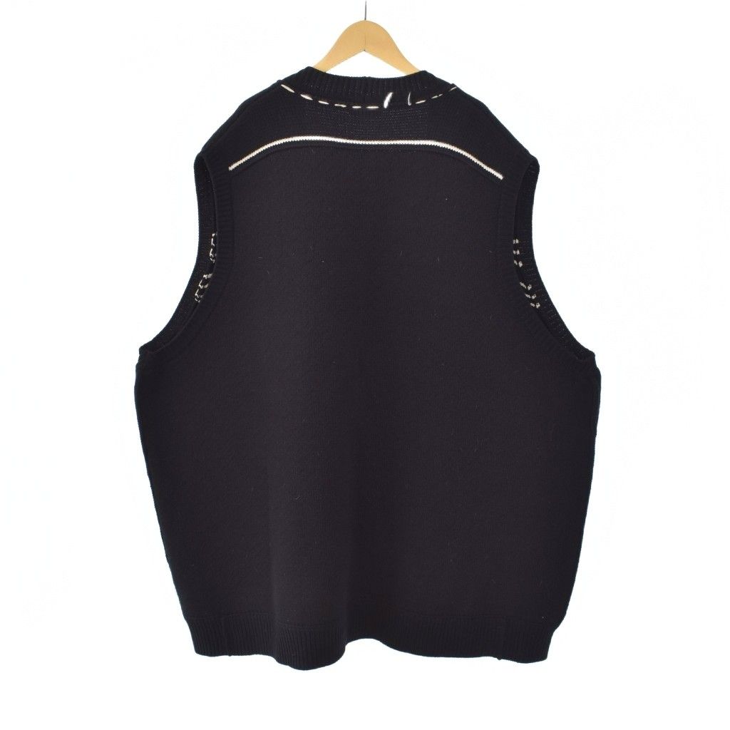 ラフシモンズ RAF SIMONS 17SS オーバーサイズ ニット ベスト 黒