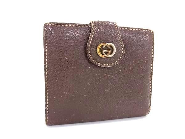 GUCCI グッチ オールドグッチ ヴィンテージ レザー 二つ折り 財布