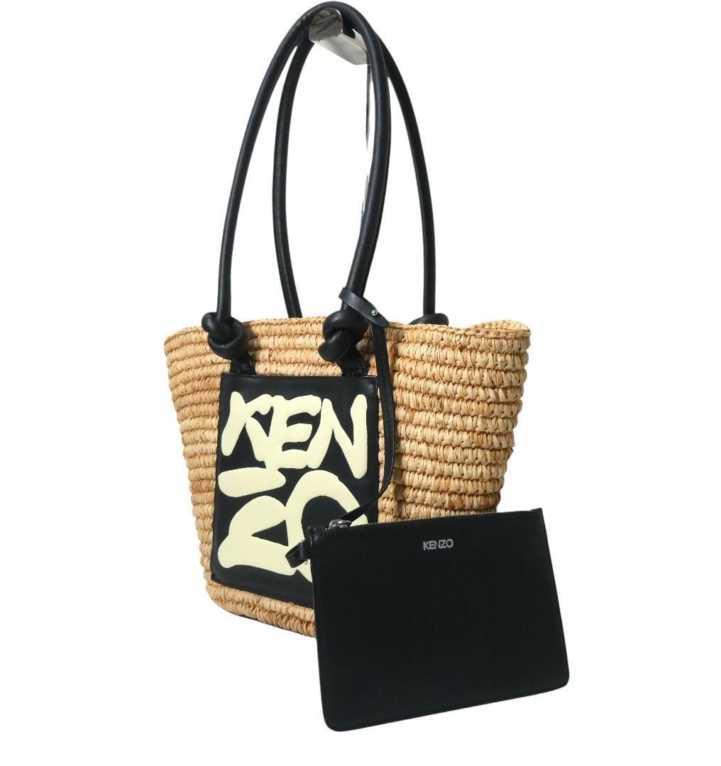 ケンゾー KENZO かごバッグ バスケット トートバッグ ストローバッグ 