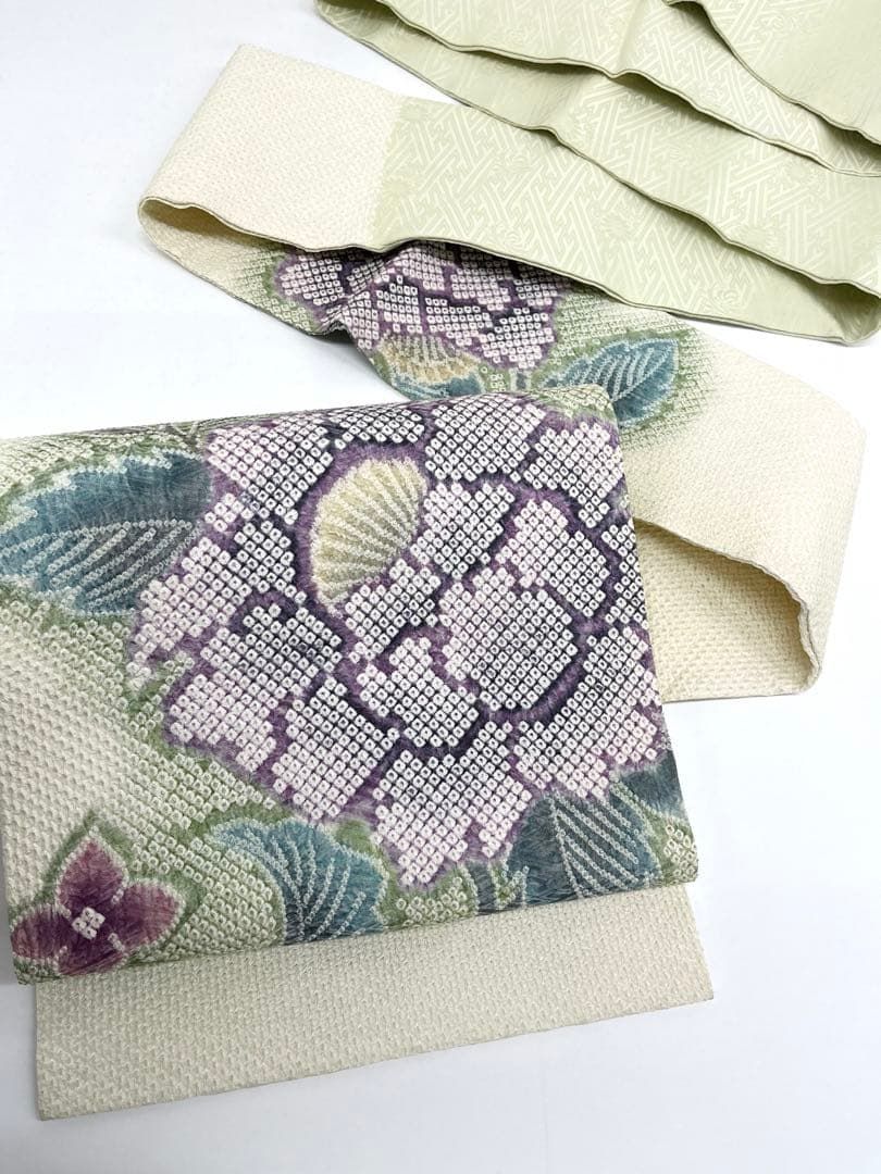 藤娘きぬたや 九寸名古屋帯 枝花 総絞り 正絹 D307 - メルカリ