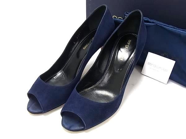 Sergio Rossi ネイビー スエードパンプス　4.5cmヒール 36 Sergio Rossi ネイビー スエードパンプス 4.5cmヒール 36 Sergio Rossi