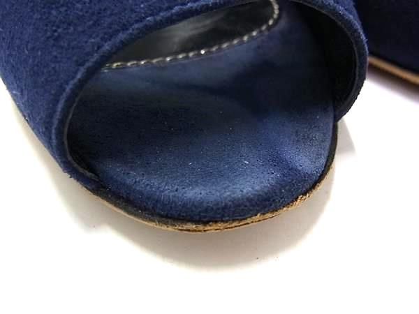 【中古】セルジオロッシ Sergio rossi サンダル スエード ピンヒール 36 ボルドー 青 ブルー /SR ■GY57 レディース Sergio rossi セルジオロッシ スエード オープントゥ ヒール サイズ37