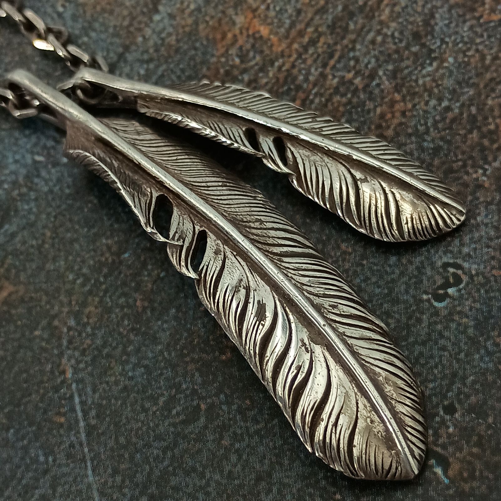 ARIZONA FREEDOM 羽根チャーム Arizona Freedom アリゾナフリーダム 2連フェザー ネックレス メンズ