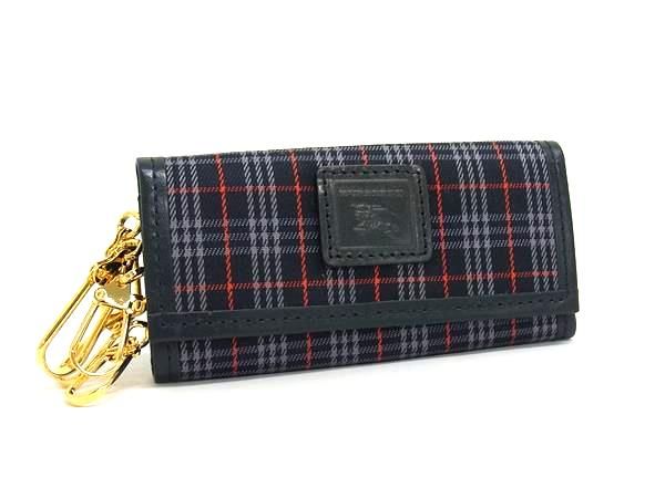 □美品□ BURBERRY バーバリー ノバチェック キャンバス×レザー 6連