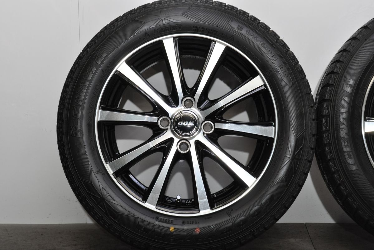 バリ溝】DOS 15in 5.5J +43 PCD100 アイスナビ6 175/65R15 アクア