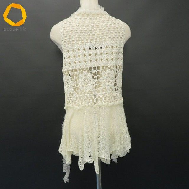 エイココンドウ EIKO KONDO エターナリーブレイズ ベスト ジレ トップス カーディガン 鍵編み ニット レディース a 978188 二次会向け ニットベスト 