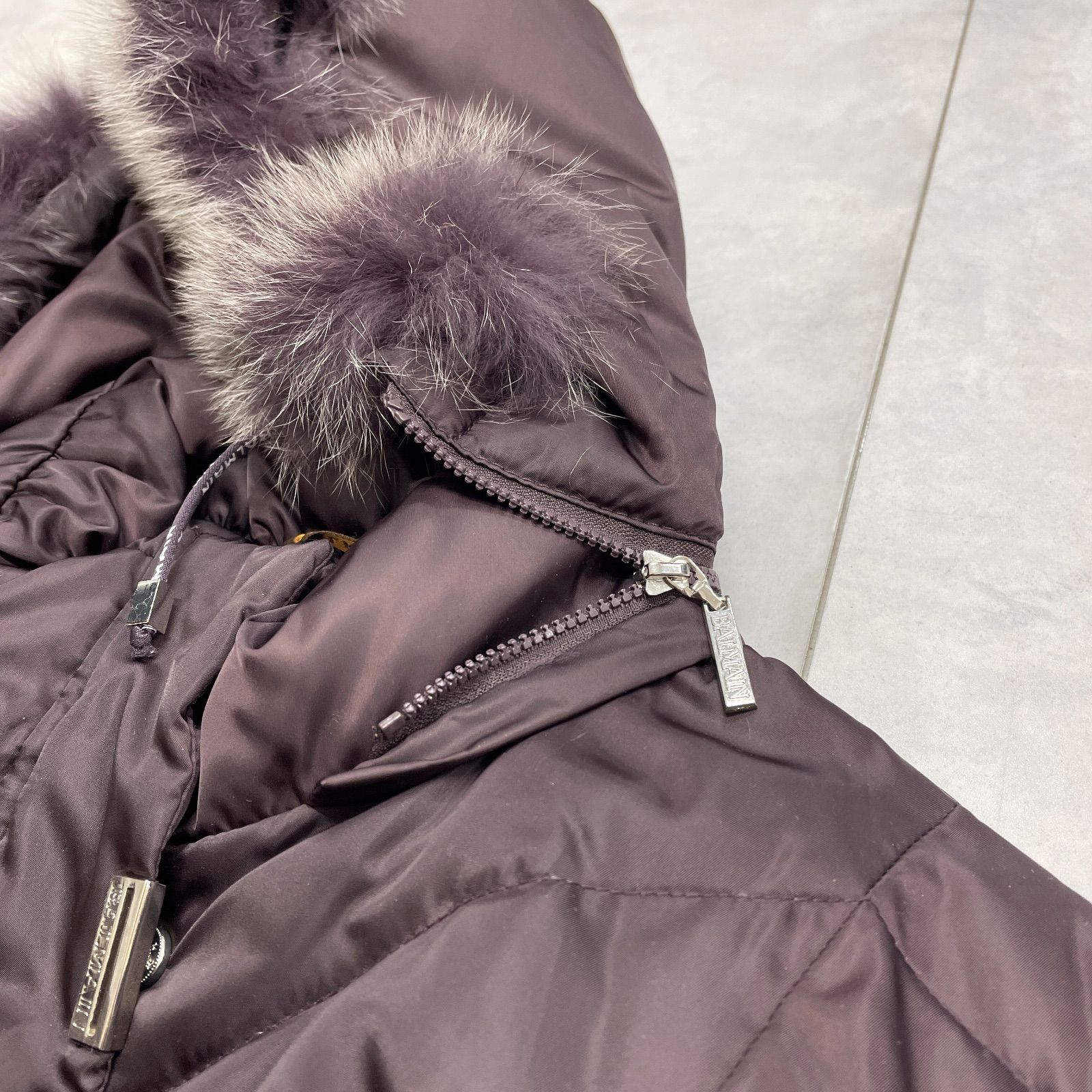 BALMAIN バルマン ダウンジャケット コート ベルト ファー