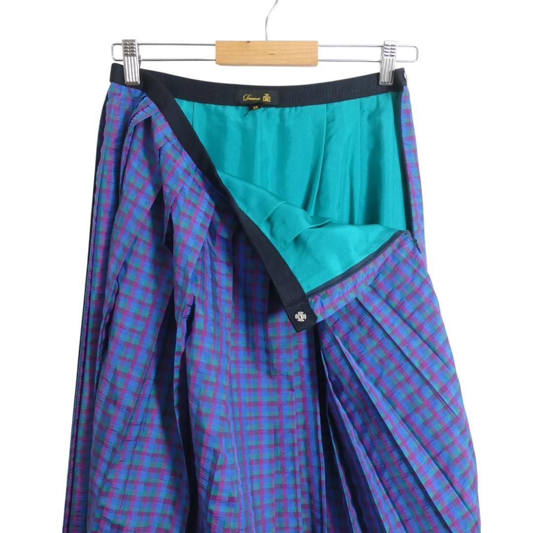 Drawer ドゥロワー チェックスカート Drawer - 美品 Drawer ドゥロワー ロング丈 マドラスチェック スカート