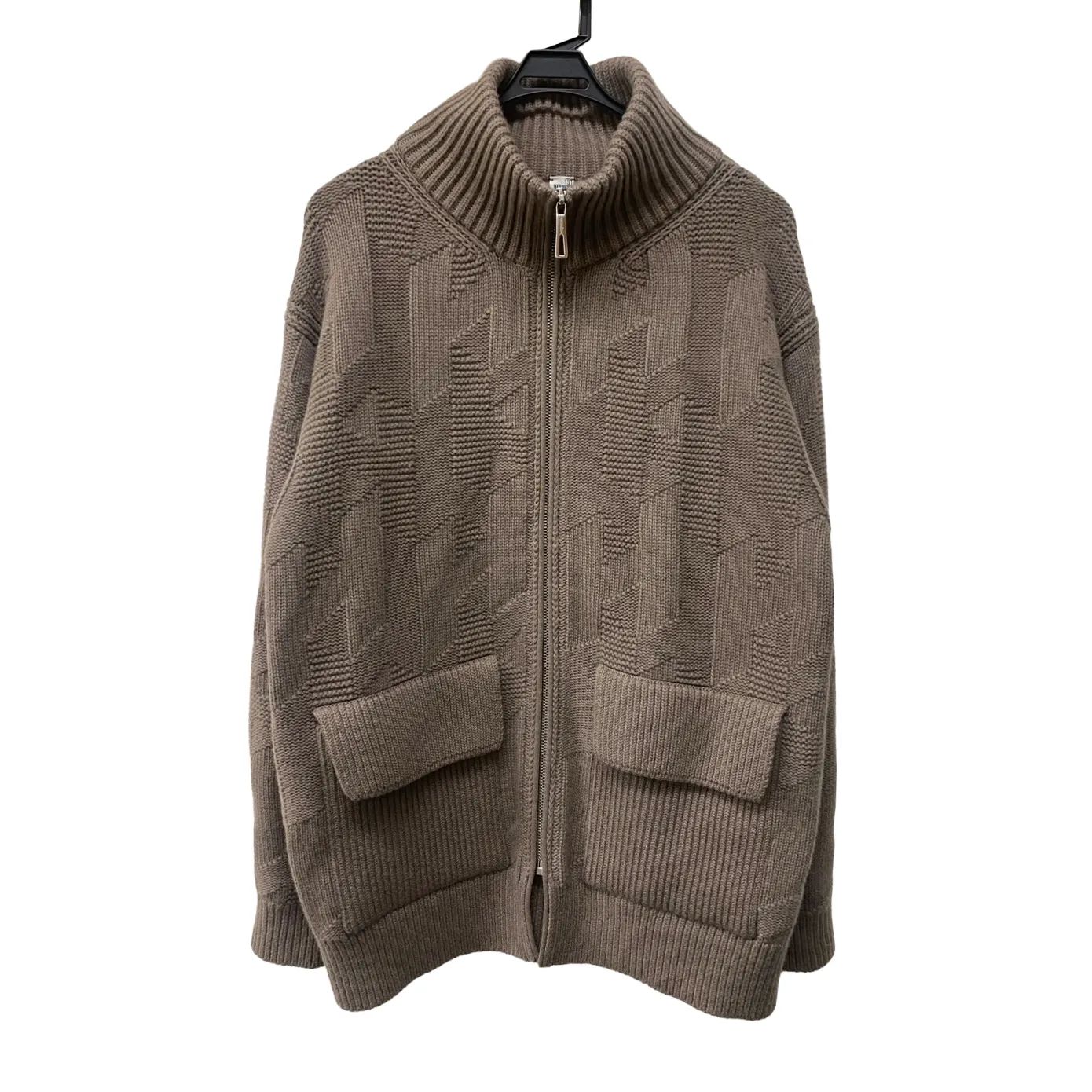 エルメス HERMES ニット ジップアップ ブルゾン ウール ベージュ