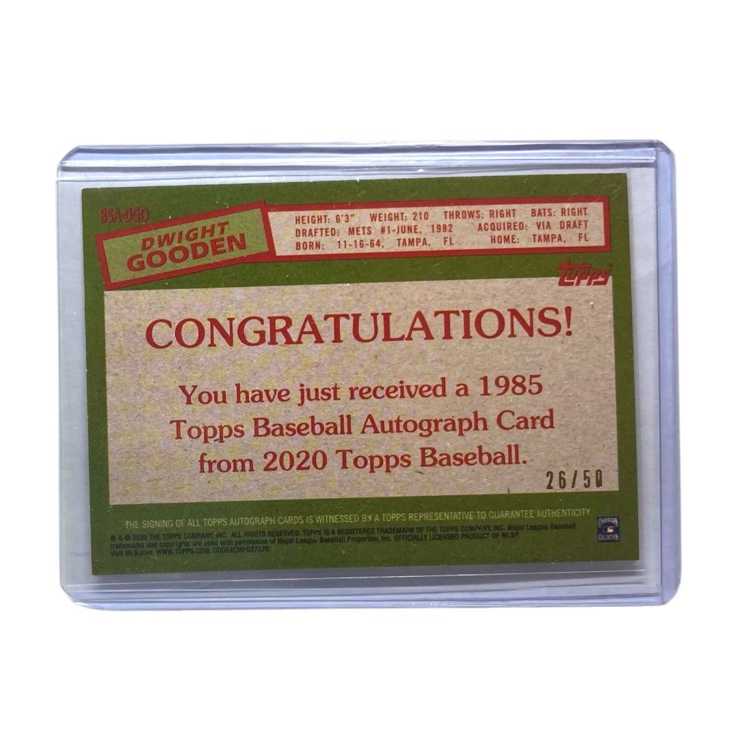 TOPPS MLBカード 35 TH DWIGHT GOODEN YORK METS 50 85 A DGO IT 2