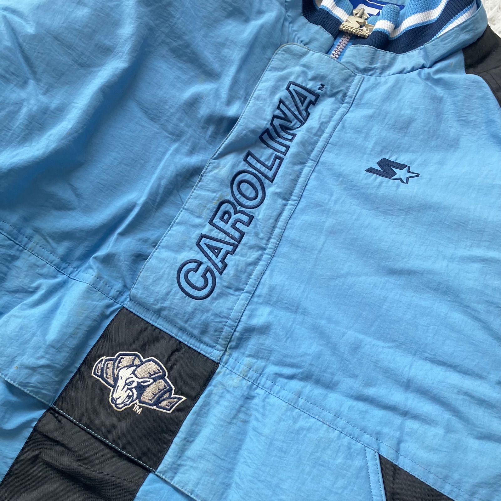 スターター 90s North Carolina ノースカロライナ 刺繍ロゴ カレッジ