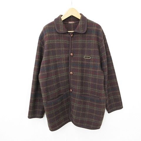 Papasパパス　チェック柄ダブルブレストコート　メンズMサイズ Papasパパス チェック柄ダブルブレストコート メンズMサイズ