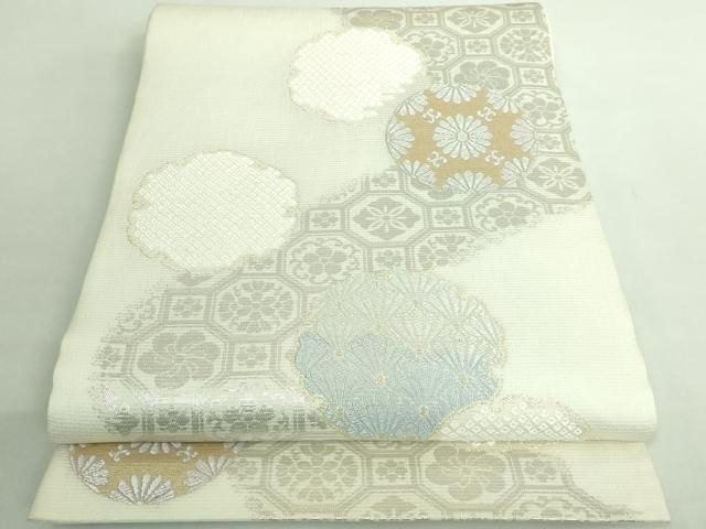 平和屋着物● 上 六通柄袋帯 唐織 雪輪花文 金銀糸 kh 6