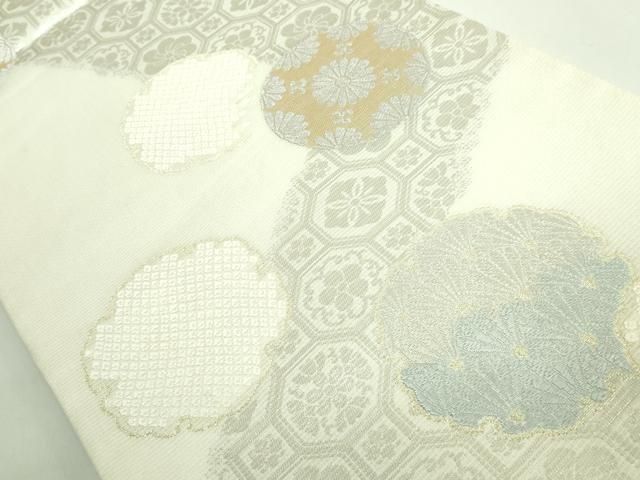 平和屋着物● 上 六通柄袋帯 唐織 雪輪花文 金銀糸 kh 6