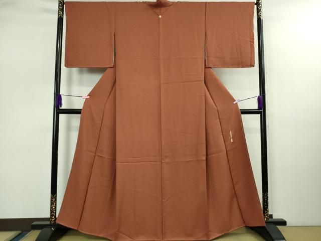 平和屋着物● 上 本草木染作家 瑞寶 色無地 茶色 ♥ kh 6