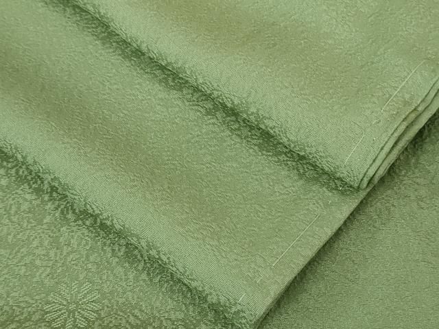 平和屋着物● 上 色無地 菊地紋 裏葉柳色 ♥ kh 6