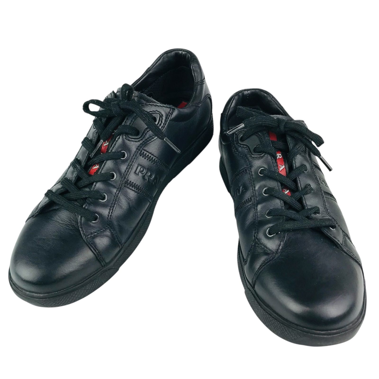 PRADA SPORT プラスポ スニーカー レザー 美品☆PRADA SPORT・プラダスポーツ・レディース レザー エンボス加工