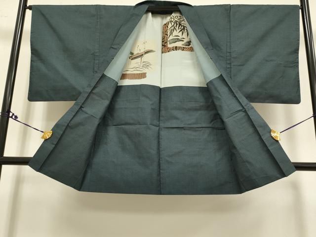  平和屋着物 上 男性 本場大島紬 アンサンブル 長羽織 100亀甲 総詰め kh 6 着物セット 着物 浴衣