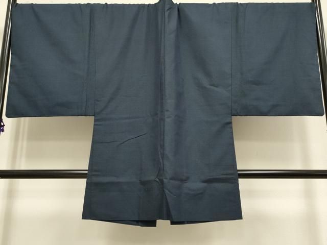 平和屋着物□極上 男性 お召 アンサンブル キングサイズ 長羽織 亀甲柄