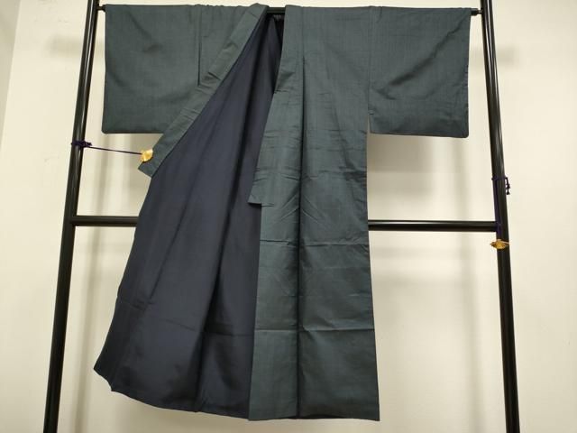 平和屋着物■極上　男性　男柄の最高峰　西郷柄　西郷絣　本場大島紬　アンサンブル　キングサイズ　青鈍色地　逸品　CZAA3236s5 平和屋着物○極上 男性 本場大島紬 アンサンブル 100亀甲 総詰め 羽裏