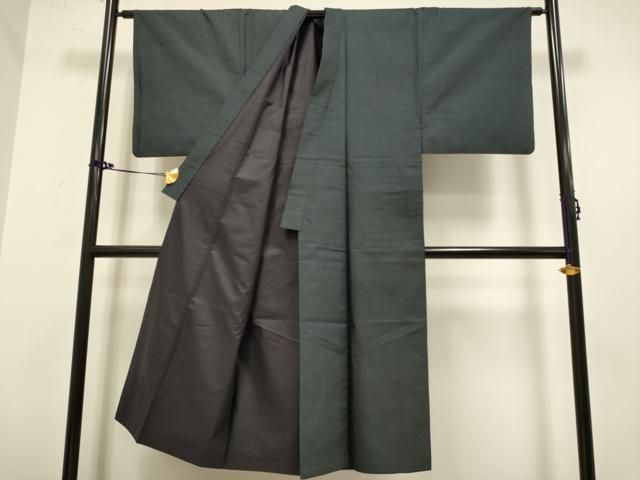 平和屋着物□極上 男性 本場大島紬 アンサンブル 長羽織 100亀甲 総