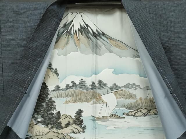 平和屋着物□極上 男性 本場大島紬 アンサンブル 長羽織 100亀甲 総
