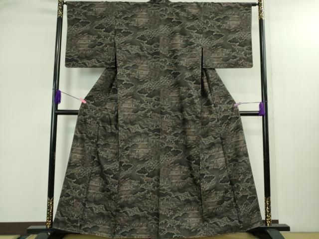 平和屋着物● 上 本場大島紬 9マルキ 名所風景文 ♥ kh 6