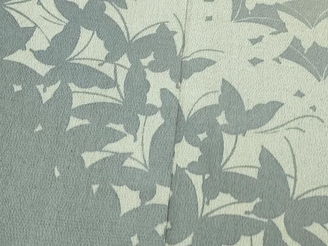 平和屋着物▽極上 本塩沢 やまだ織 訪問着 染色作家 桐村博 単衣 舞蝶