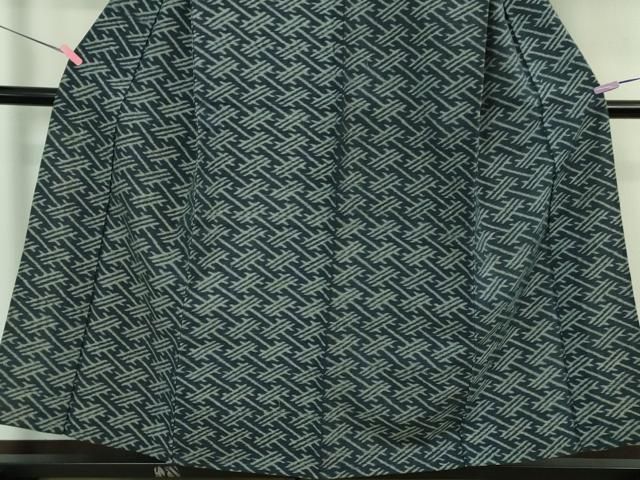 平和屋着物○極上 弓浜絣 単衣 綿 手織 村上絣織物謹製 染の近江 証紙