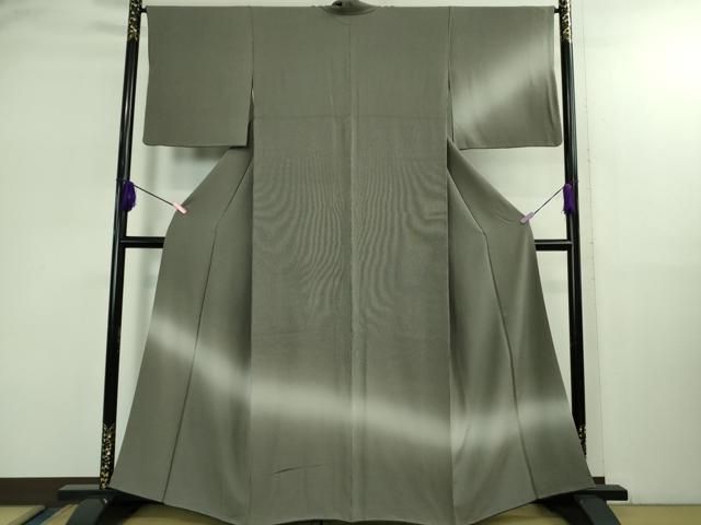 平和屋着物● 上 江戸小紋 訪問着 万筋 黒橡色×灰青色 暈し染め kh 6