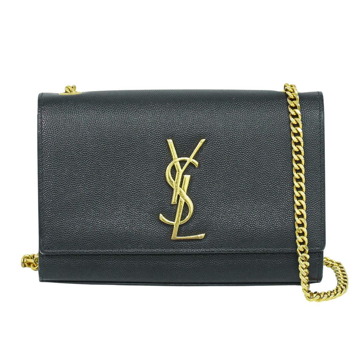 サンローラン SAINT LAURENT ケイト YSLロゴ チェーン ショルダーバッグ ポシェット レザー ブラック Kate バッグ
