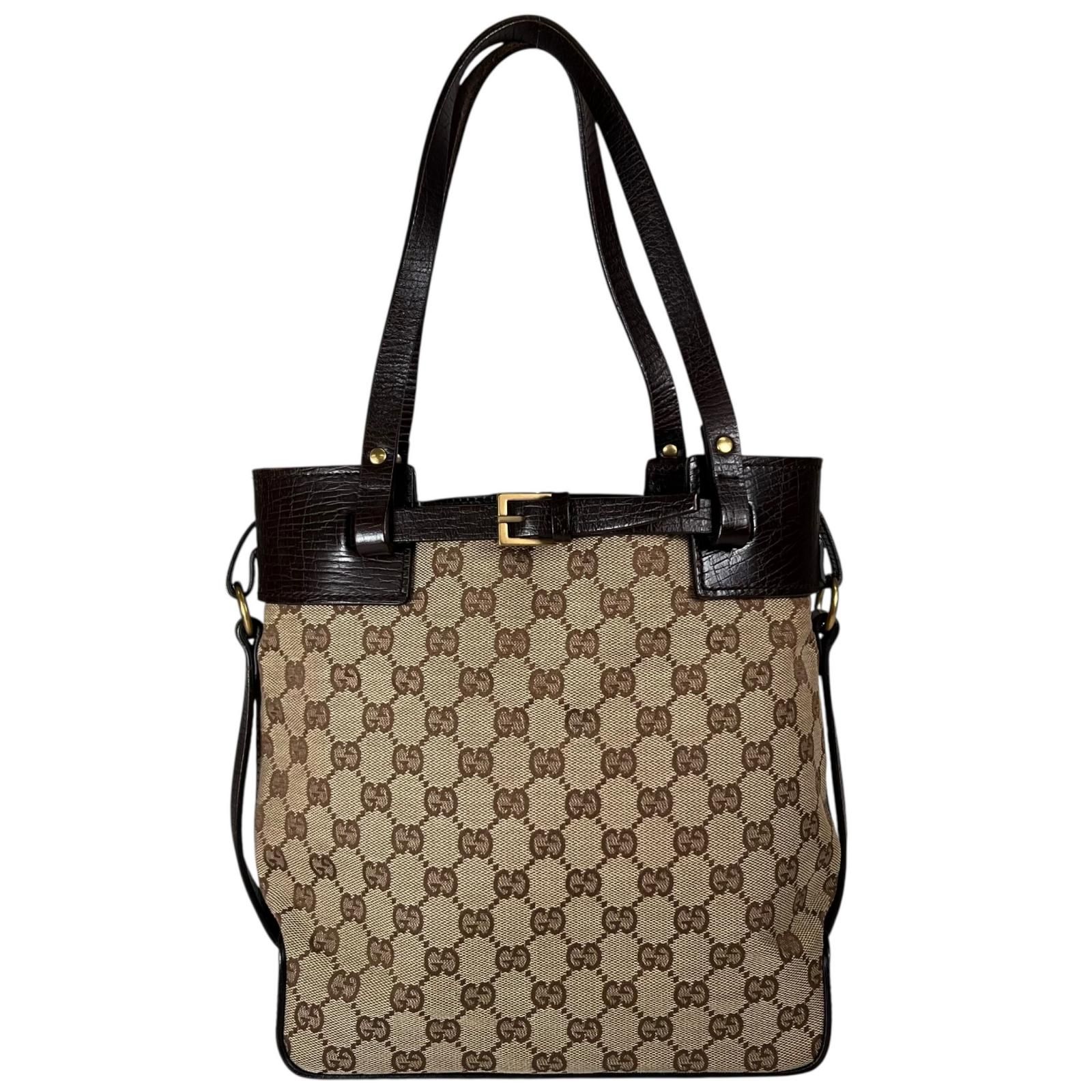 GUCCI グッチ 107757 ハンドバッグ GGキャンバス ブラウン レディース