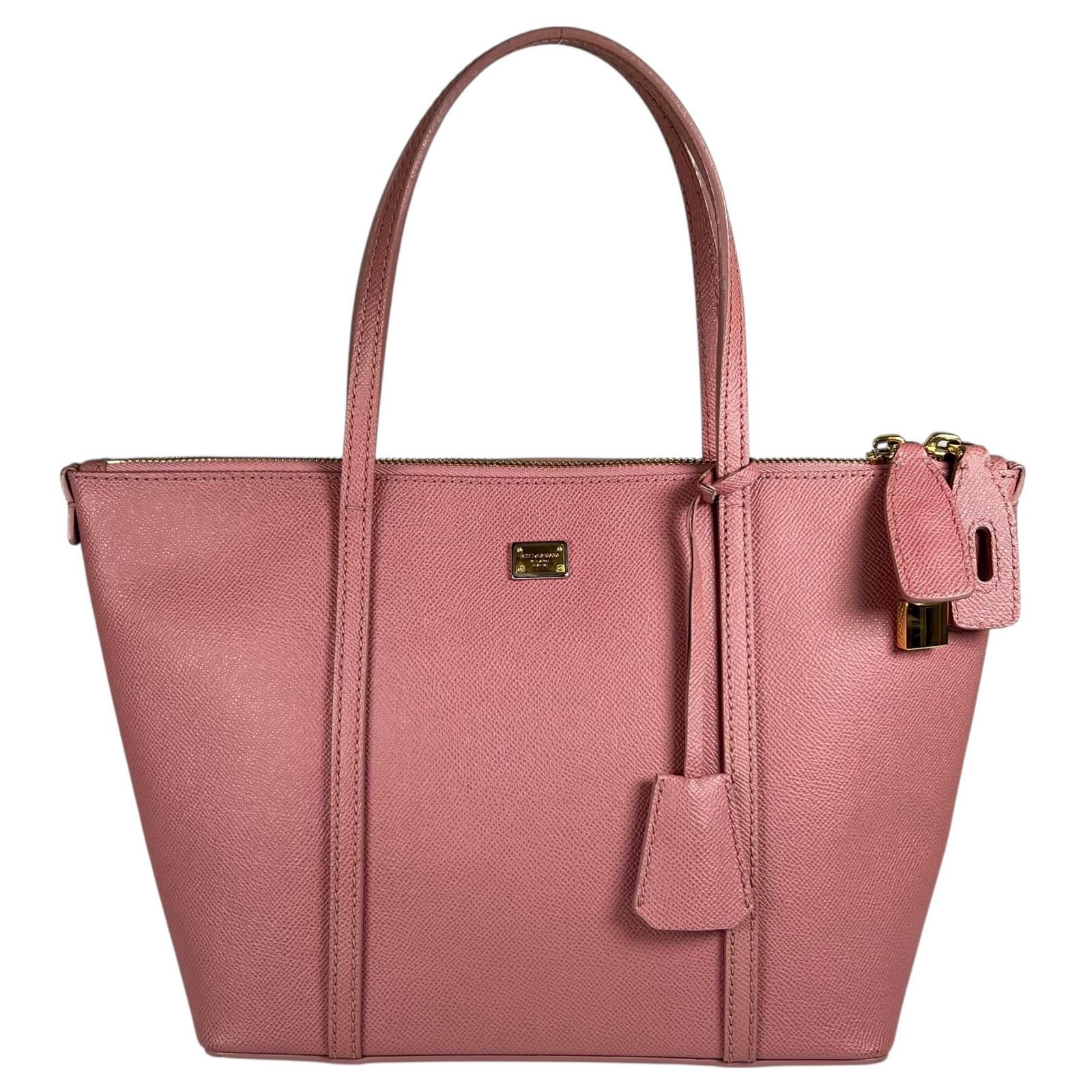 DOLCE-GABBANA ドルチェアンドガッバーナ トートバッグ レザー ピンク レディース