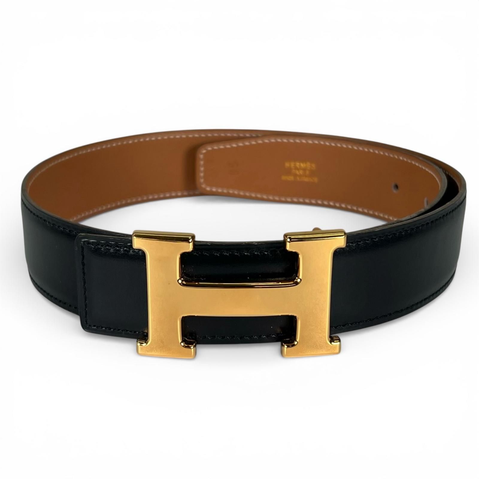 美品 HERMES エルメス コンスタンス ベルト レザー ブラック