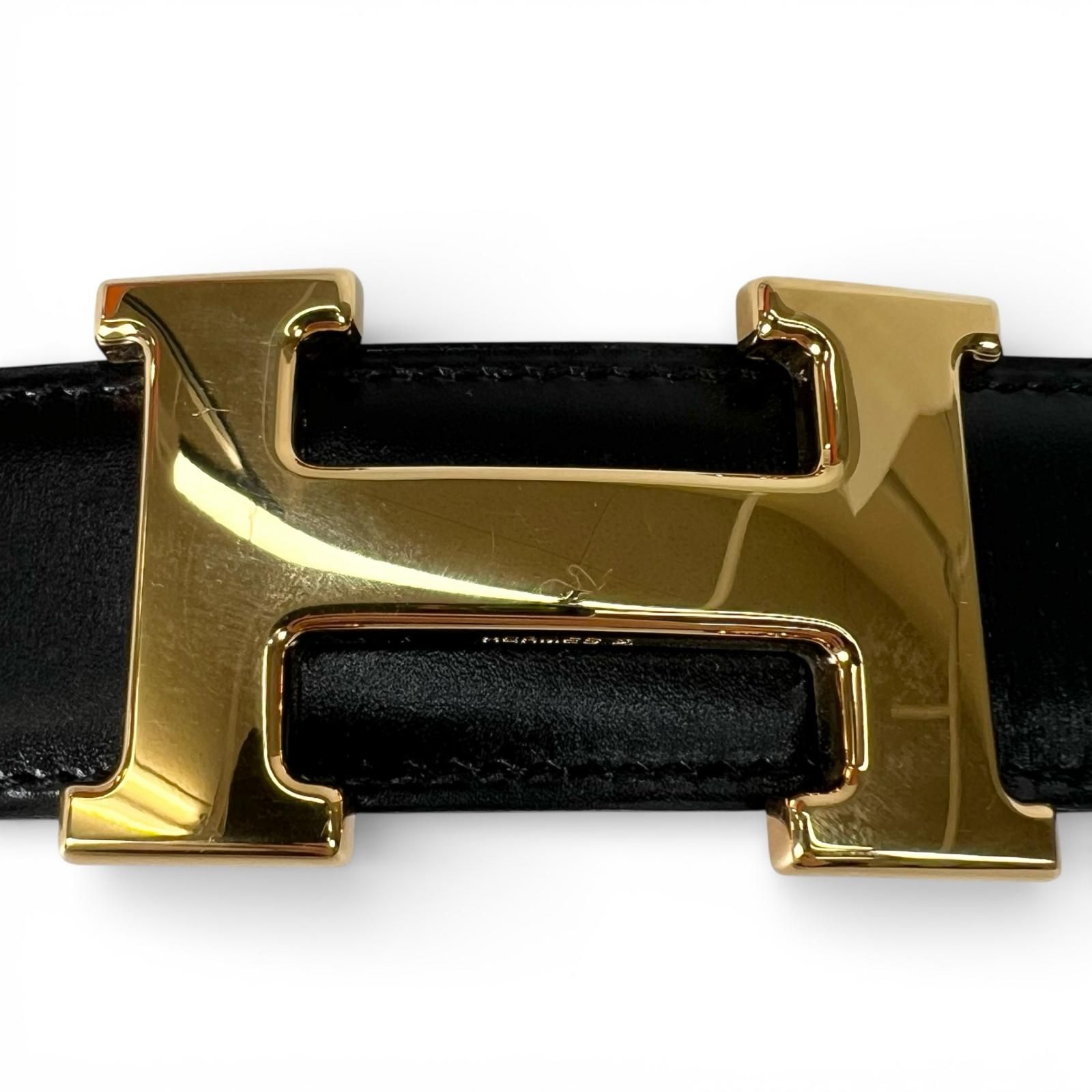 【美品】 HERMES コンスタンス ベルト グレインレザー ブラック 美品 HERMES エルメス コンスタンス ベルト レザー ブラック