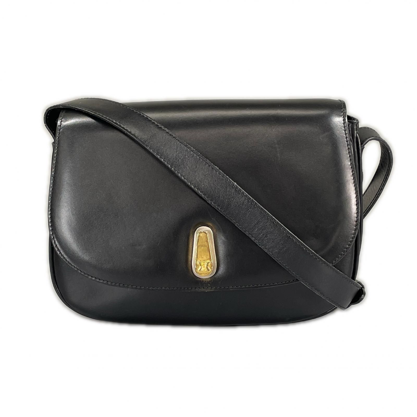 CELINE セリーヌ オールドセリーヌ ショルダーバッグ レザー ブラック レディース