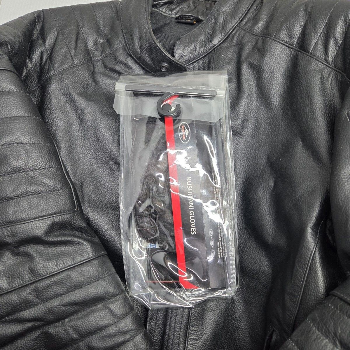 S 01212ライダース レザー ジャケット kushitaniグローブ セット 2 XLサイズ