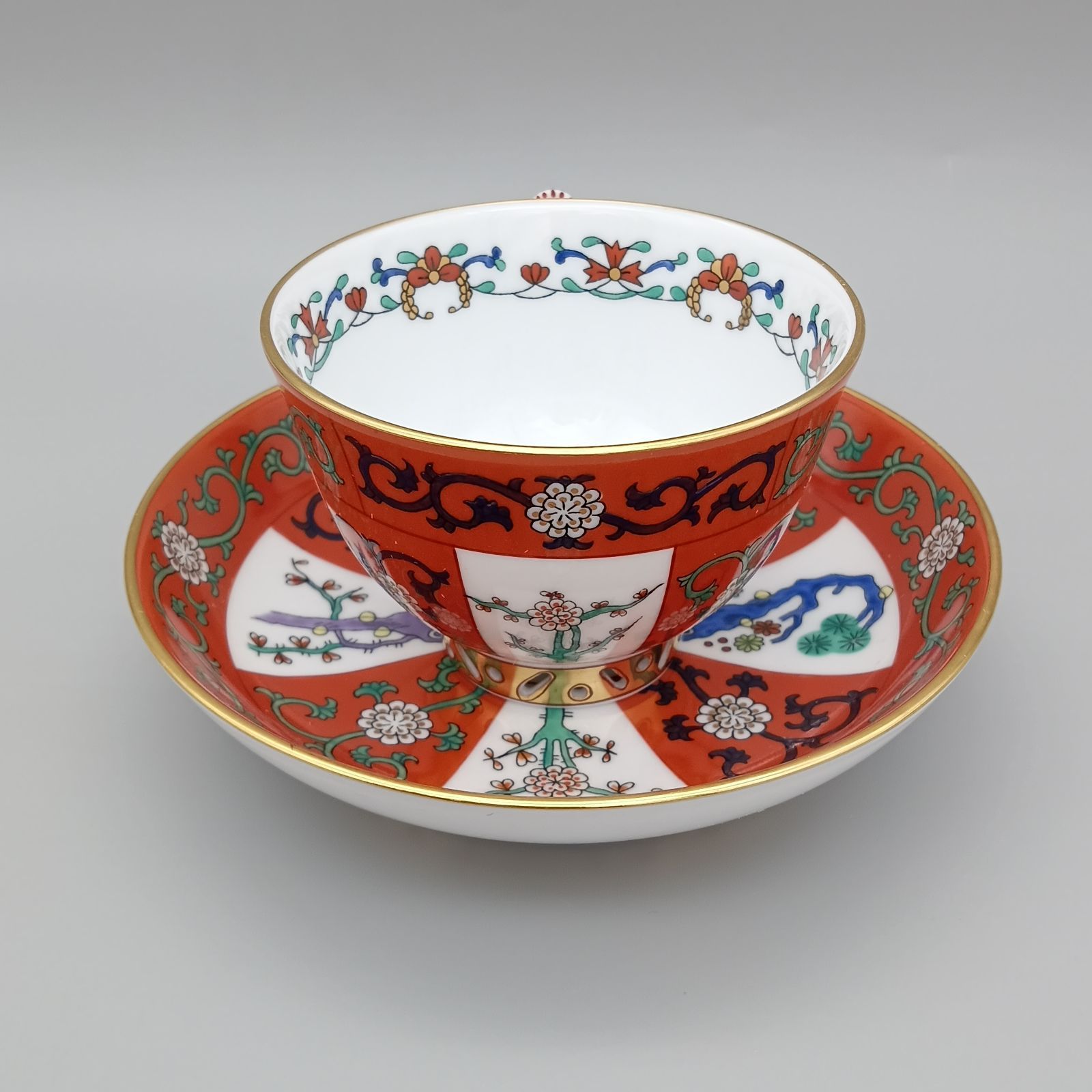 ヘレンド シノワズリ 西安の赤 ゲデレ マンダリン デミタス カップ