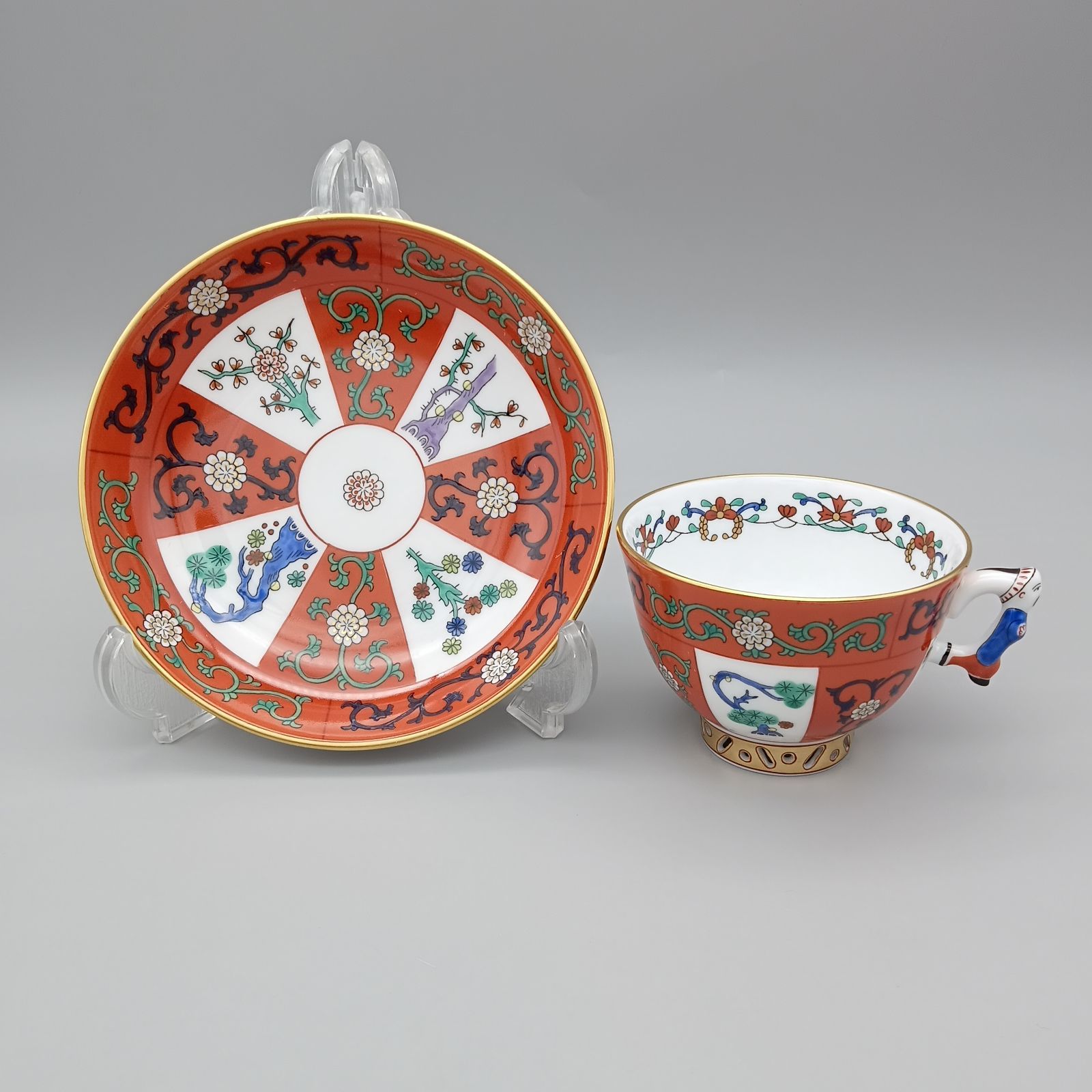 ヘレンド シノワズリ 西安の赤 ゲデレ マンダリン デミタス カップ