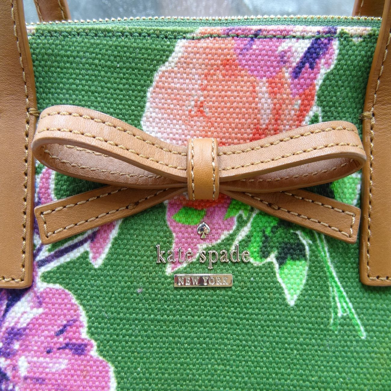 Kate spade NEW YORK ハンドバッグ ショルダーバッグ 花柄 キャンバス 